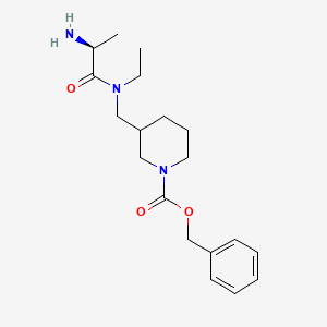 molecular formula C19H29N3O3 B7912946 3-{[((S)-2-Amino-propionyl)-ethyl-amino]-methyl}-piperidine-1-carboxylic acid benzyl ester 