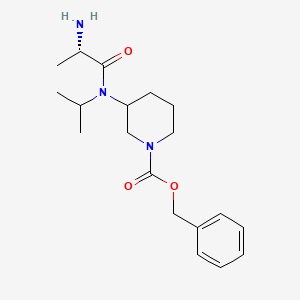 molecular formula C19H29N3O3 B7912958 3-[((S)-2-Amino-propionyl)-isopropyl-amino]-piperidine-1-carboxylic acid benzyl ester 