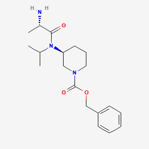molecular formula C19H29N3O3 B7912964 (S)-3-[((S)-2-Amino-propionyl)-isopropyl-amino]-piperidine-1-carboxylic acid benzyl ester 