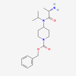 molecular formula C19H29N3O3 B7912969 4-[((S)-2-Amino-propionyl)-isopropyl-amino]-piperidine-1-carboxylic acid benzyl ester 