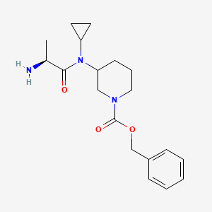 molecular formula C19H27N3O3 B7912979 3-[((S)-2-Amino-propionyl)-cyclopropyl-amino]-piperidine-1-carboxylic acid benzyl ester 