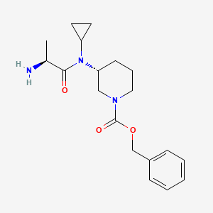 molecular formula C19H27N3O3 B7912985 (R)-3-[((S)-2-Amino-propionyl)-cyclopropyl-amino]-piperidine-1-carboxylic acid benzyl ester 