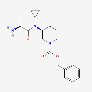 molecular formula C19H27N3O3 B7912988 (S)-3-[((S)-2-Amino-propionyl)-cyclopropyl-amino]-piperidine-1-carboxylic acid benzyl ester 
