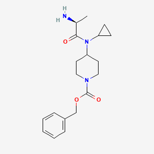 molecular formula C19H27N3O3 B7912996 4-[((S)-2-Amino-propionyl)-cyclopropyl-amino]-piperidine-1-carboxylic acid benzyl ester 