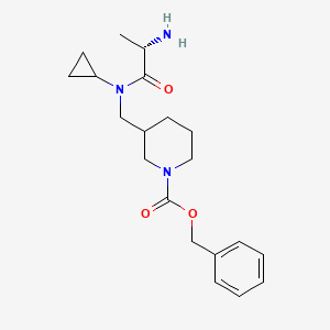 molecular formula C20H29N3O3 B7913005 3-{[((S)-2-Amino-propionyl)-cyclopropyl-amino]-methyl}-piperidine-1-carboxylic acid benzyl ester 