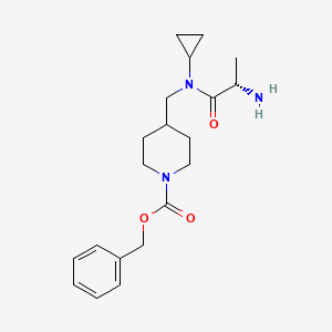 molecular formula C20H29N3O3 B7913009 4-{[((S)-2-Amino-propionyl)-cyclopropyl-amino]-methyl}-piperidine-1-carboxylic acid benzyl ester 