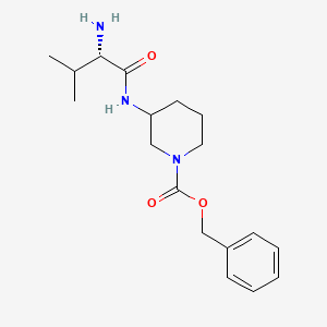 molecular formula C18H27N3O3 B7913016 3-((S)-2-Amino-3-methyl-butyrylamino)-piperidine-1-carboxylic acid benzyl ester 