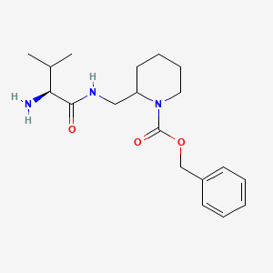 molecular formula C19H29N3O3 B7913028 2-[((S)-2-Amino-3-methyl-butyrylamino)-methyl]-piperidine-1-carboxylic acid benzyl ester 