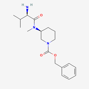 molecular formula C19H29N3O3 B7913055 (S)-3-[((R)-2-Amino-3-methyl-butyryl)-methyl-amino]-piperidine-1-carboxylic acid benzyl ester 