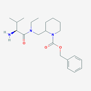 molecular formula C21H33N3O3 B7913093 2-{[((S)-2-Amino-3-methyl-butyryl)-ethyl-amino]-methyl}-piperidine-1-carboxylic acid benzyl ester 