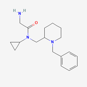 molecular formula C18H27N3O B7913658 2-Amino-N-((1-benzylpiperidin-2-yl)methyl)-N-cyclopropylacetamide 