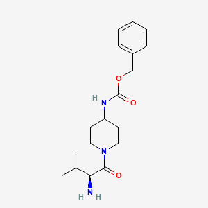 molecular formula C18H27N3O3 B7913788 [1-((S)-2-Amino-3-methyl-butyryl)-piperidin-4-yl]-carbamic acid benzyl ester 