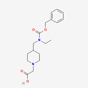 molecular formula C18H26N2O4 B7913835 {4-[(Benzyloxycarbonyl-ethyl-amino)-methyl]-piperidin-1-yl}-acetic acid 