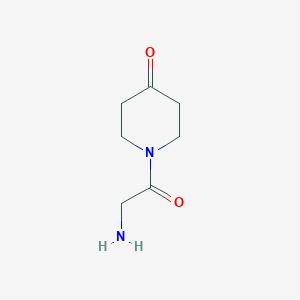 molecular formula C7H12N2O2 B7913905 1-(2-Aminoacetyl)piperidin-4-one 