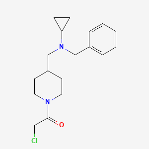 molecular formula C18H25ClN2O B7913995 1-{4-[(Benzyl-cyclopropyl-amino)-methyl]-piperidin-1-yl}-2-chloro-ethanone 