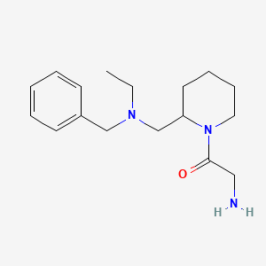 molecular formula C17H27N3O B7914019 2-Amino-1-(2-((benzyl(ethyl)amino)methyl)piperidin-1-yl)ethanone 