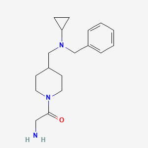 molecular formula C18H27N3O B7914061 2-Amino-1-{4-[(benzyl-cyclopropyl-amino)-methyl]-piperidin-1-yl}-ethanone 