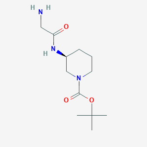 molecular formula C12H23N3O3 B7914121 (S)-3-(2-Amino-acetylamino)-piperidine-1-carboxylic acid tert-butyl ester 