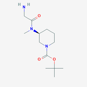 molecular formula C13H25N3O3 B7914186 (S)-3-[(2-Amino-acetyl)-methyl-amino]-piperidine-1-carboxylic acid tert-butyl ester 