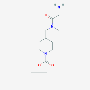 molecular formula C14H27N3O3 B7914283 4-{[(2-Amino-acetyl)-methyl-amino]-methyl}-piperidine-1-carboxylic acid tert-butyl ester 