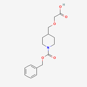 molecular formula C16H21NO5 B7914383 4-Carboxymethoxymethyl-piperidine-1-carboxylic acid benzyl ester 