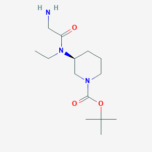 molecular formula C14H27N3O3 B7914417 (S)-3-[(2-Amino-acetyl)-ethyl-amino]-piperidine-1-carboxylic acid tert-butyl ester 