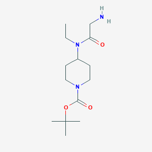 molecular formula C14H27N3O3 B7914421 4-[(2-Amino-acetyl)-ethyl-amino]-piperidine-1-carboxylic acid tert-butyl ester 