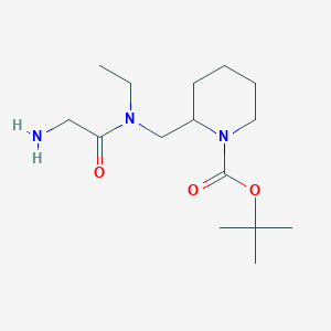molecular formula C15H29N3O3 B7914445 2-{[(2-Amino-acetyl)-ethyl-amino]-methyl}-piperidine-1-carboxylic acid tert-butyl ester 