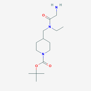 molecular formula C15H29N3O3 B7914475 4-{[(2-Amino-acetyl)-ethyl-amino]-methyl}-piperidine-1-carboxylic acid tert-butyl ester 