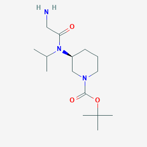 molecular formula C15H29N3O3 B7914653 (S)-3-[(2-Amino-acetyl)-isopropyl-amino]-piperidine-1-carboxylic acid tert-butyl ester 