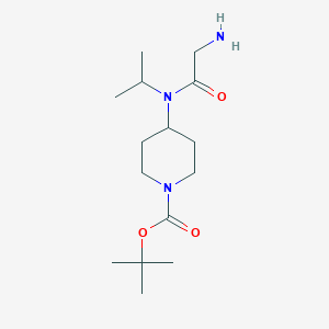 molecular formula C15H29N3O3 B7914655 4-[(2-Amino-acetyl)-isopropyl-amino]-piperidine-1-carboxylic acid tert-butyl ester 