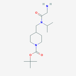 molecular formula C16H31N3O3 B7914733 4-{[(2-Amino-acetyl)-isopropyl-amino]-methyl}-piperidine-1-carboxylic acid tert-butyl ester 