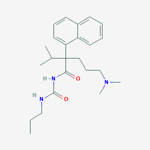 molecular formula C24H35N3O2 B079157 1-(alpha-(3-(Dimethylamino)propyl)-alpha-isopropyl-1-naphthylacetyl)-3-propylurea CAS No. 13349-37-6