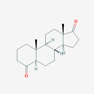 molecular formula C19H28O2 B079173 (5R,8R,9S,10R,13S,14S)-10,13-Dimethyl-2,3,5,6,7,8,9,11,12,14,15,16-dodecahydro-1H-cyclopenta[a]phenanthrene-4,17-dione CAS No. 10455-14-8
