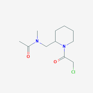 molecular formula C11H19ClN2O2 B7918870 N-[1-(2-Chloro-acetyl)-piperidin-2-ylmethyl]-N-methyl-acetamide 