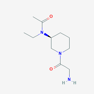 molecular formula C11H21N3O2 B7919012 N-[(S)-1-(2-Amino-acetyl)-piperidin-3-yl]-N-ethyl-acetamide 