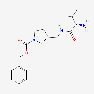 molecular formula C18H27N3O3 B7920120 3-[((S)-2-Amino-3-methyl-butyrylamino)-methyl]-pyrrolidine-1-carboxylic acid benzyl ester 