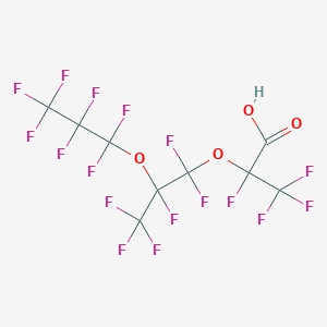 molecular formula C9HF17O4 B079209 2,3,3,3-Tetrafluoro-2-(1,1,2,3,3,3-hexafluoro-2-(perfluoropropoxy)propoxy)propanoic acid CAS No. 13252-14-7