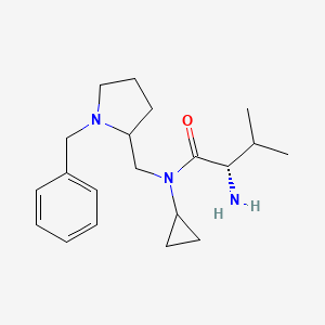 molecular formula C20H31N3O B7920916 (S)-2-Amino-N-(1-benzyl-pyrrolidin-2-ylmethyl)-N-cyclopropyl-3-methyl-butyramide 