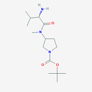 molecular formula C15H29N3O3 B7921576 3-[((S)-2-Amino-3-methyl-butyryl)-methyl-amino]-pyrrolidine-1-carboxylic acid tert-butyl ester 