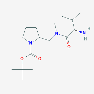 molecular formula C16H31N3O3 B7921604 2-{[((S)-2-Amino-3-methyl-butyryl)-methyl-amino]-methyl}-pyrrolidine-1-carboxylic acid tert-butyl ester 