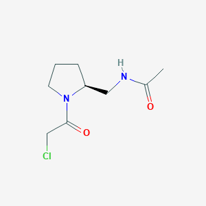 molecular formula C9H15ClN2O2 B7921647 N-[(S)-1-(2-Chloro-acetyl)-pyrrolidin-2-ylmethyl]-acetamide 