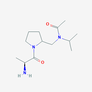 molecular formula C13H25N3O2 B7921678 N-[1-((S)-2-Amino-propionyl)-pyrrolidin-2-ylmethyl]-N-isopropyl-acetamide 
