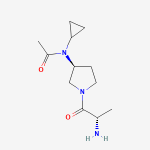 molecular formula C12H21N3O2 B7921695 N-[(S)-1-((S)-2-Amino-propionyl)-pyrrolidin-3-yl]-N-cyclopropyl-acetamide 