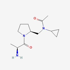 molecular formula C13H23N3O2 B7921706 N-[(S)-1-((S)-2-Amino-propionyl)-pyrrolidin-2-ylmethyl]-N-cyclopropyl-acetamide 