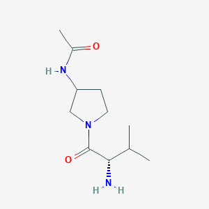 molecular formula C11H21N3O2 B7921720 N-[1-((S)-2-Amino-3-methyl-butyryl)-pyrrolidin-3-yl]-acetamide 