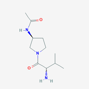 molecular formula C11H21N3O2 B7921732 N-[(S)-1-((S)-2-Amino-3-methyl-butyryl)-pyrrolidin-3-yl]-acetamide 