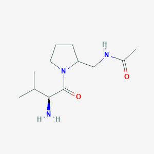 molecular formula C12H23N3O2 B7921740 N-[1-((S)-2-Amino-3-methyl-butyryl)-pyrrolidin-2-ylmethyl]-acetamide 