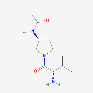 molecular formula C12H23N3O2 B7921769 N-[(S)-1-((S)-2-Amino-3-methyl-butyryl)-pyrrolidin-3-yl]-N-methyl-acetamide 