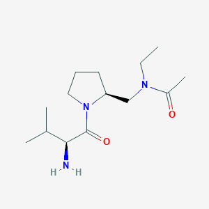 molecular formula C14H27N3O2 B7921771 N-[(S)-1-((S)-2-Amino-3-methyl-butyryl)-pyrrolidin-2-ylmethyl]-N-ethyl-acetamide 